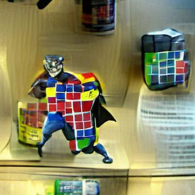 Rubik's Cube Superhero in Photorealistic Style