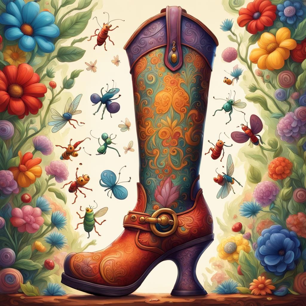 Giant Boot Threatens Bug in Pixar Animation Style