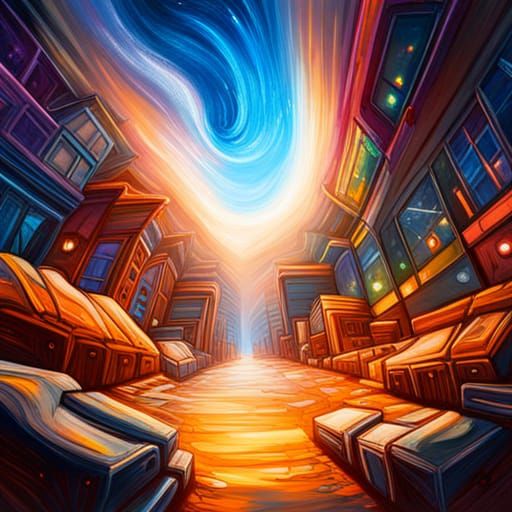 Trippy Halloween Night Sky in Graffiti Art