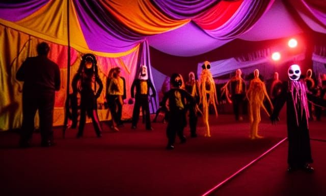 Sinister Spooky Halloween Circus Interior