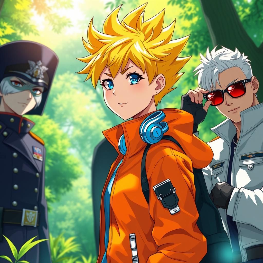 Anime Adventurer in Emerald Forest: Key Visual