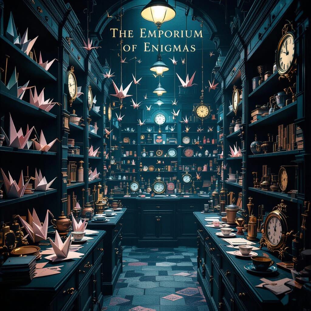 Surreal Emporium of Enigmas in Dreamlike Style