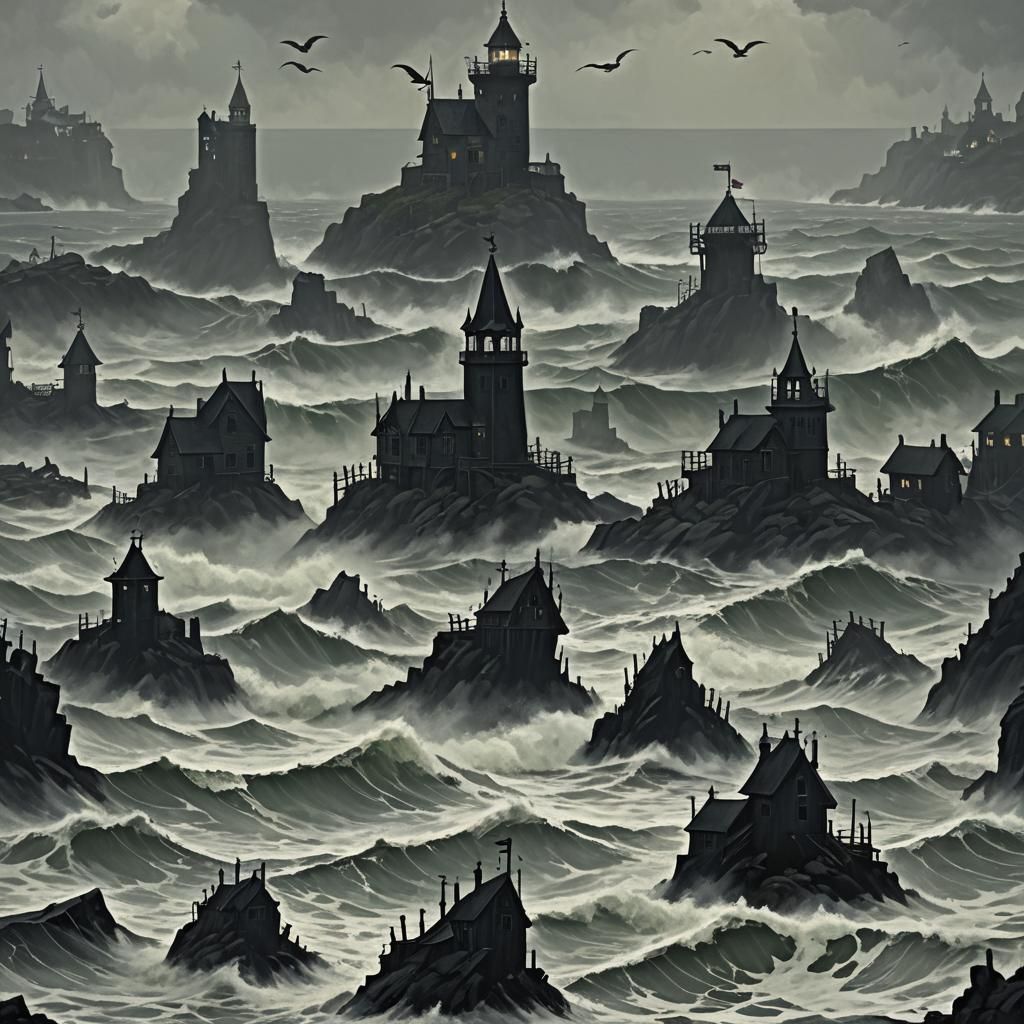 Sinister Gothic Seascape of New England