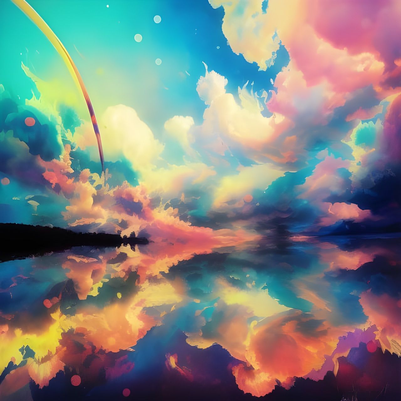 Surreal Psychedelic Cloudscape Reflection