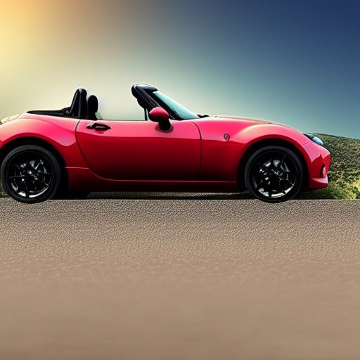 Miata on Town Road: Detailed Matte Painting