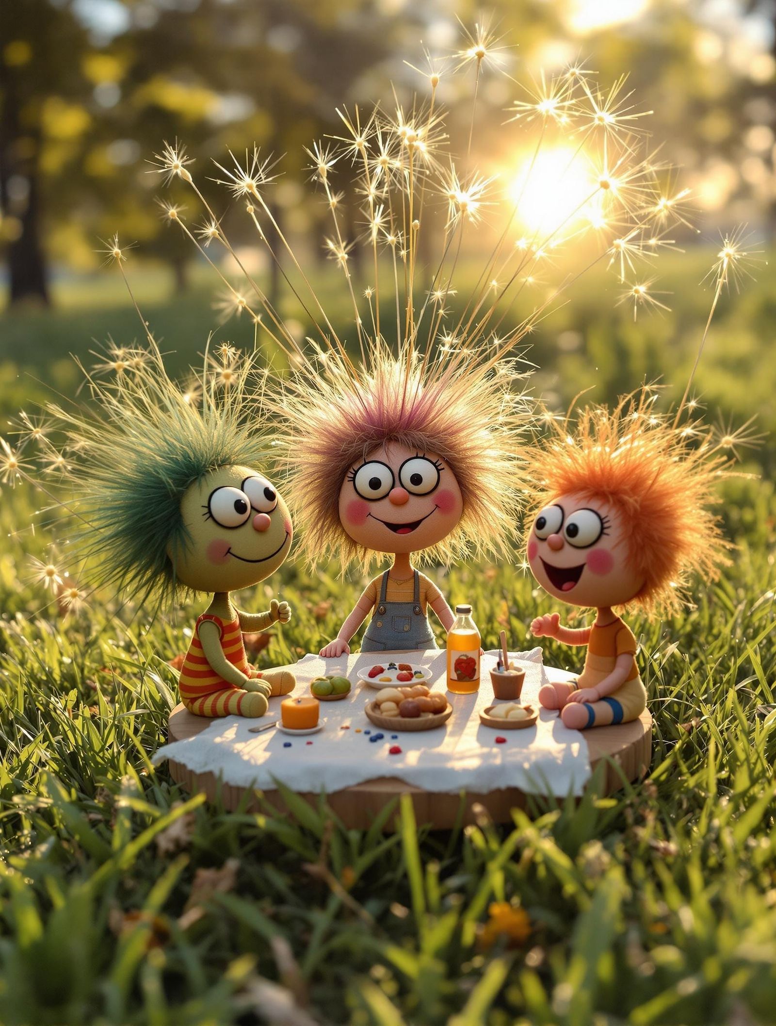 Spirioffom Pom-Pirttry Arty-Faces Family Picnic