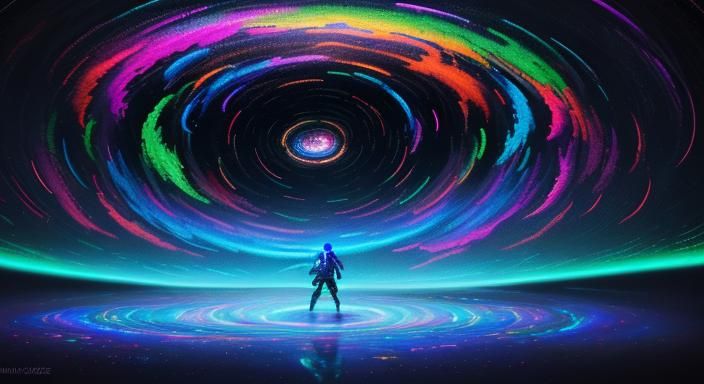 Psychedelic Portal to a Neon Dreamscape