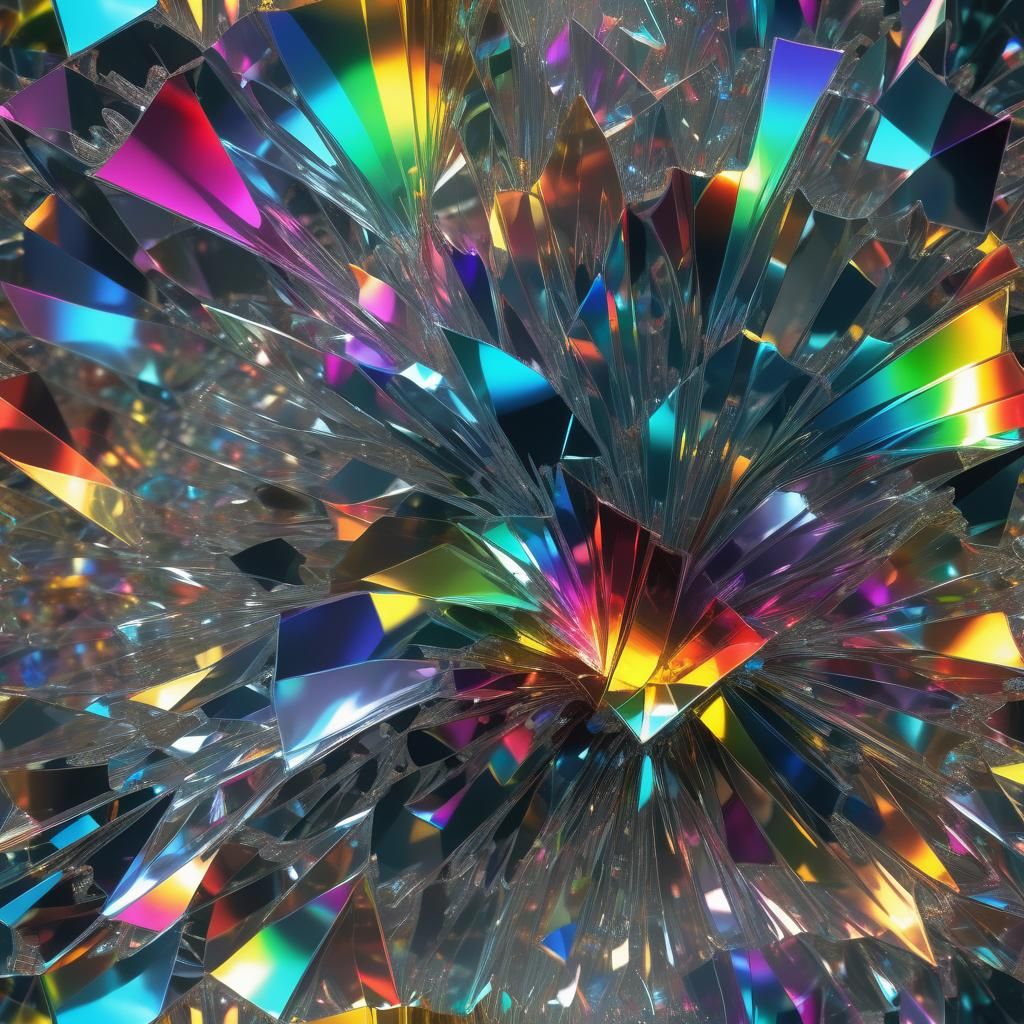 Rainbow Plastic Prism Refracts Sunlight in Hyperrealistic CG...