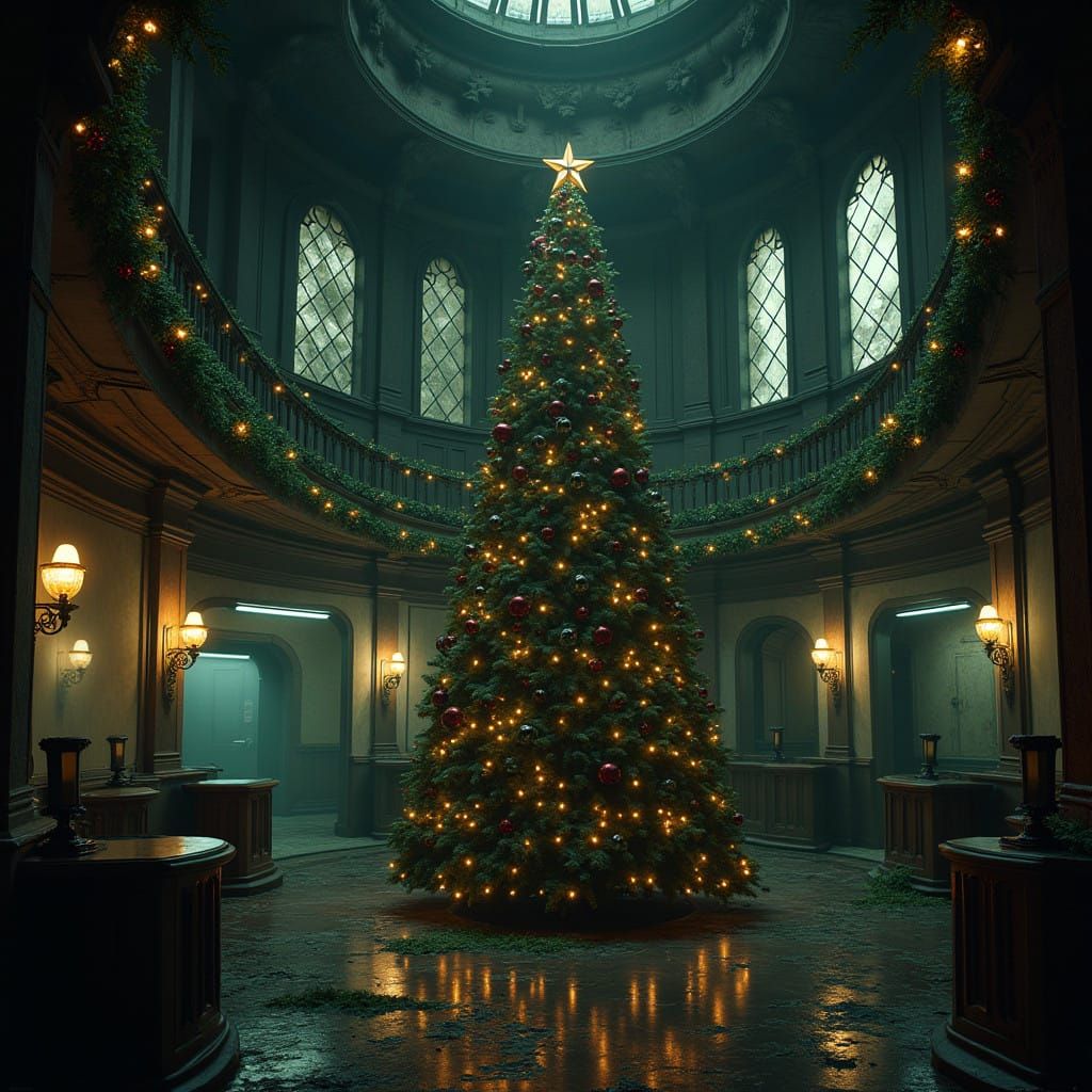 Abandoned Police Station Transformed into Haunting Christmas...