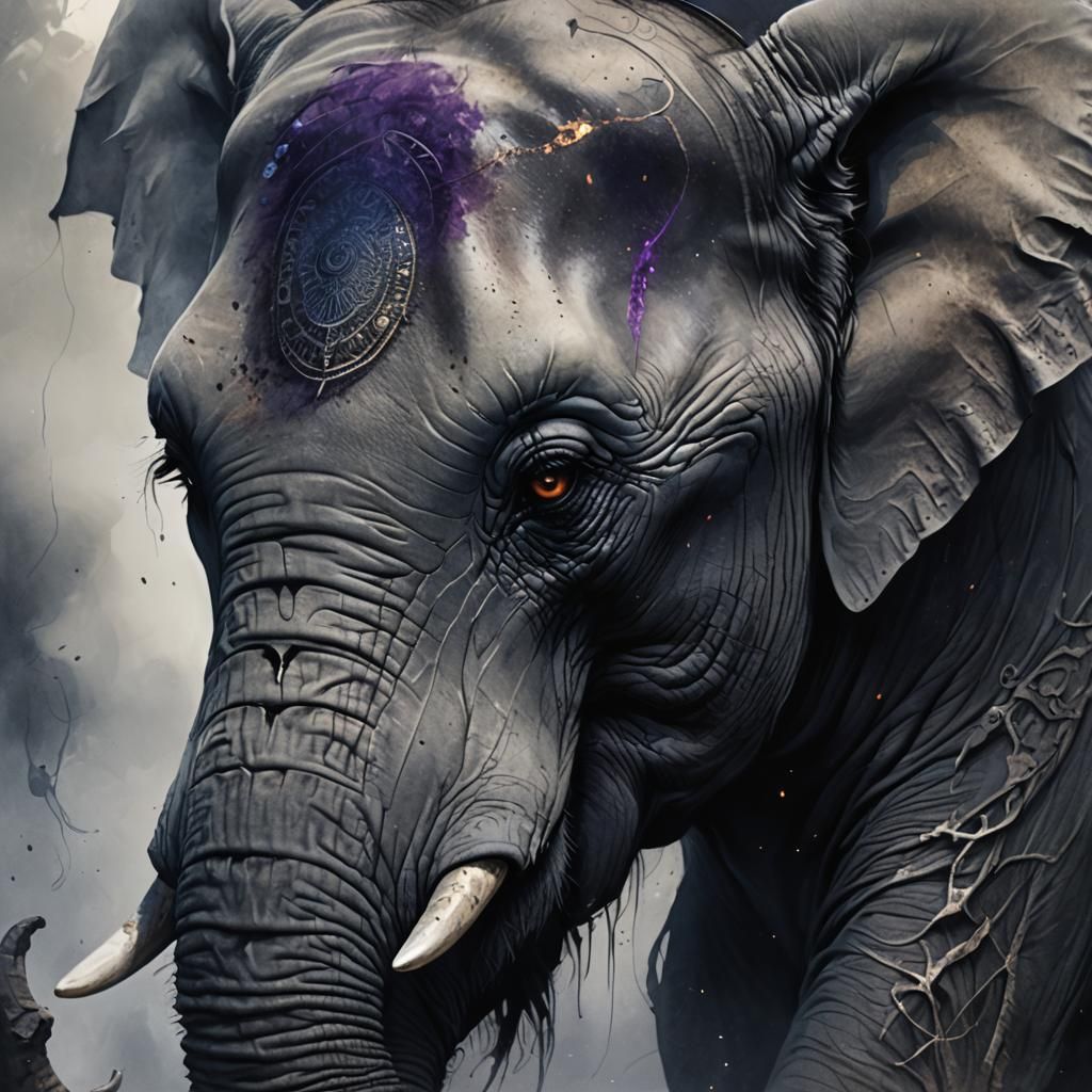 Dark Fantasy Elephant with Hollow Eyes in Unreal Engine
