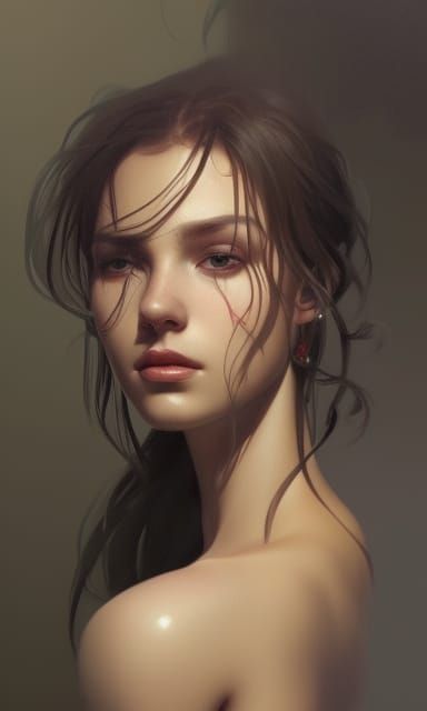 Detailed Model Portrait in Volumetric Lighting