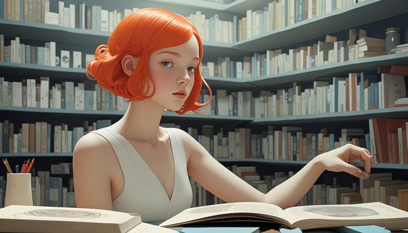 Moebius-Inspired Ink Illustration of Chaos in Mathematics