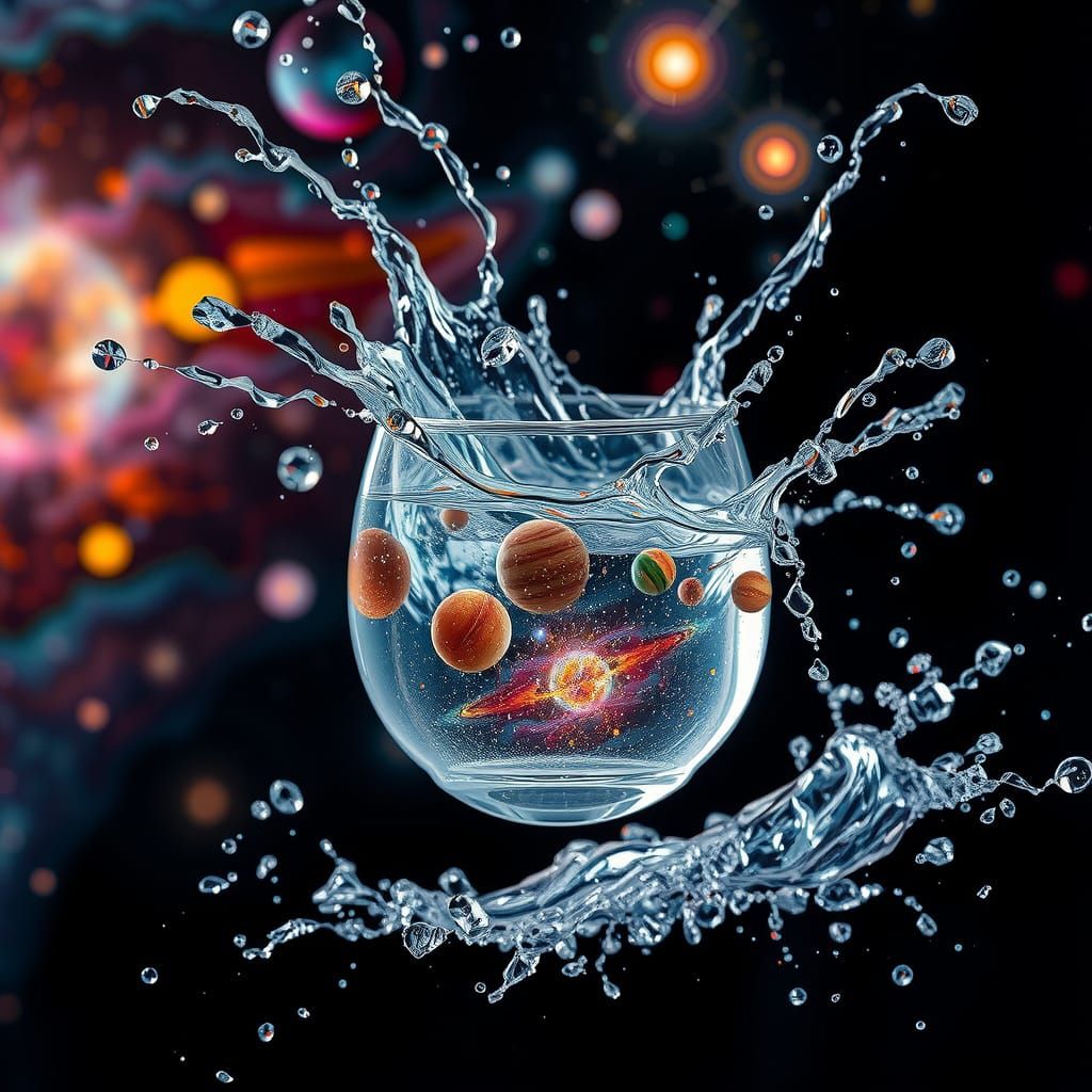 Crystal Glass Shatters in Mid-Air, Releasing a Vibrant Solar...