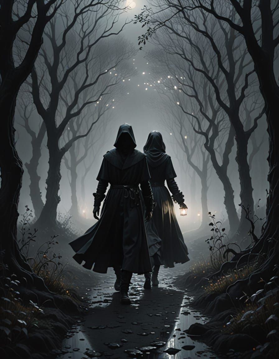 Figures in Light and Shadow: An Art Nouveau Fantasy