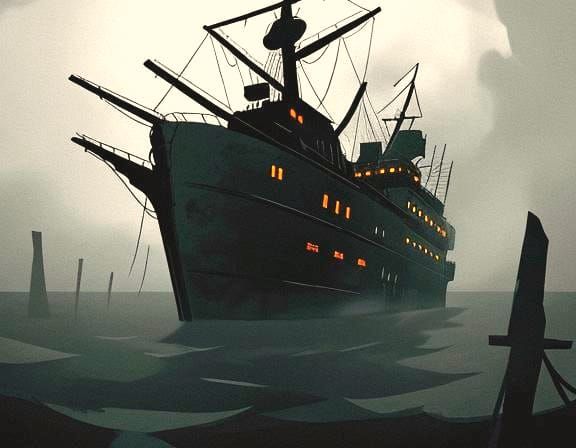 Naval Ship at War in Manga Style