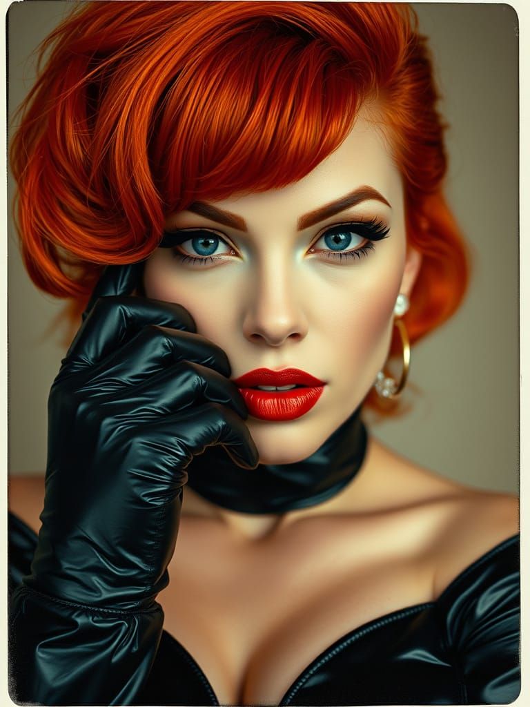 Sultry, High-Fashion Portrait of Androgynous Redhead