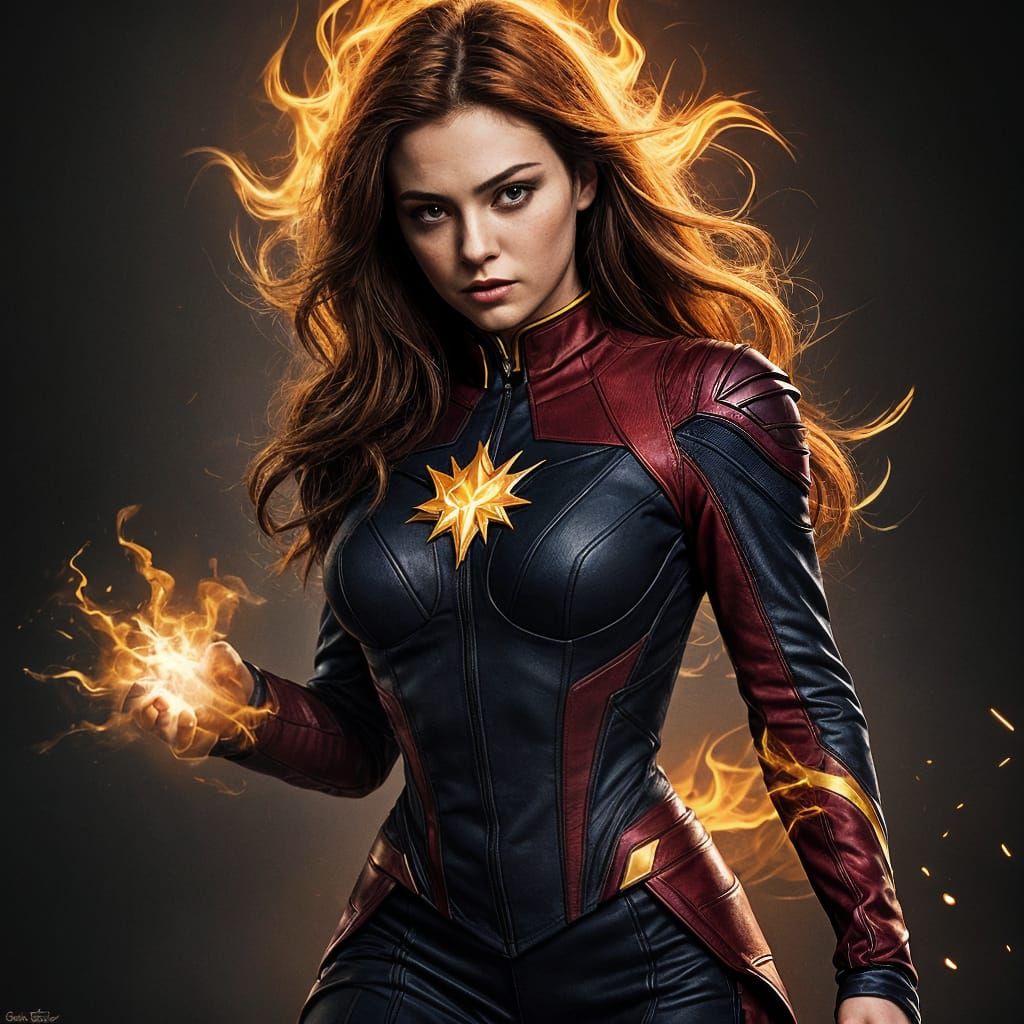 Glowing Dark Phoenix in Mystical Aura