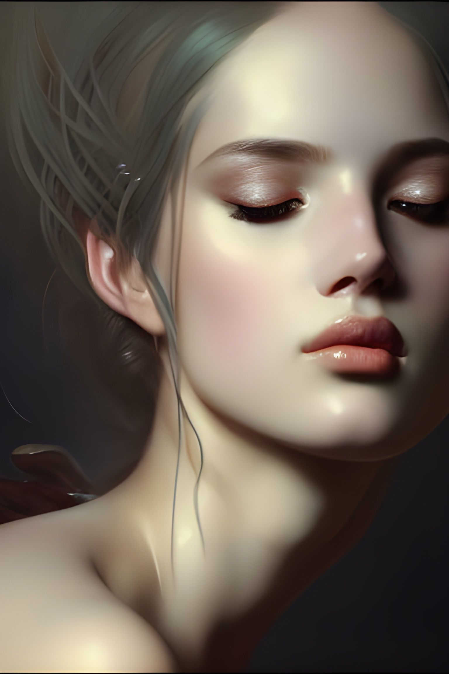 Glamorous Nymph Portrait in a Matte Painting Style