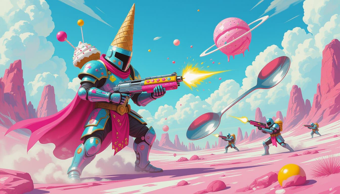 Doom Ice Cream Hero Battles Spoons in Candy Land