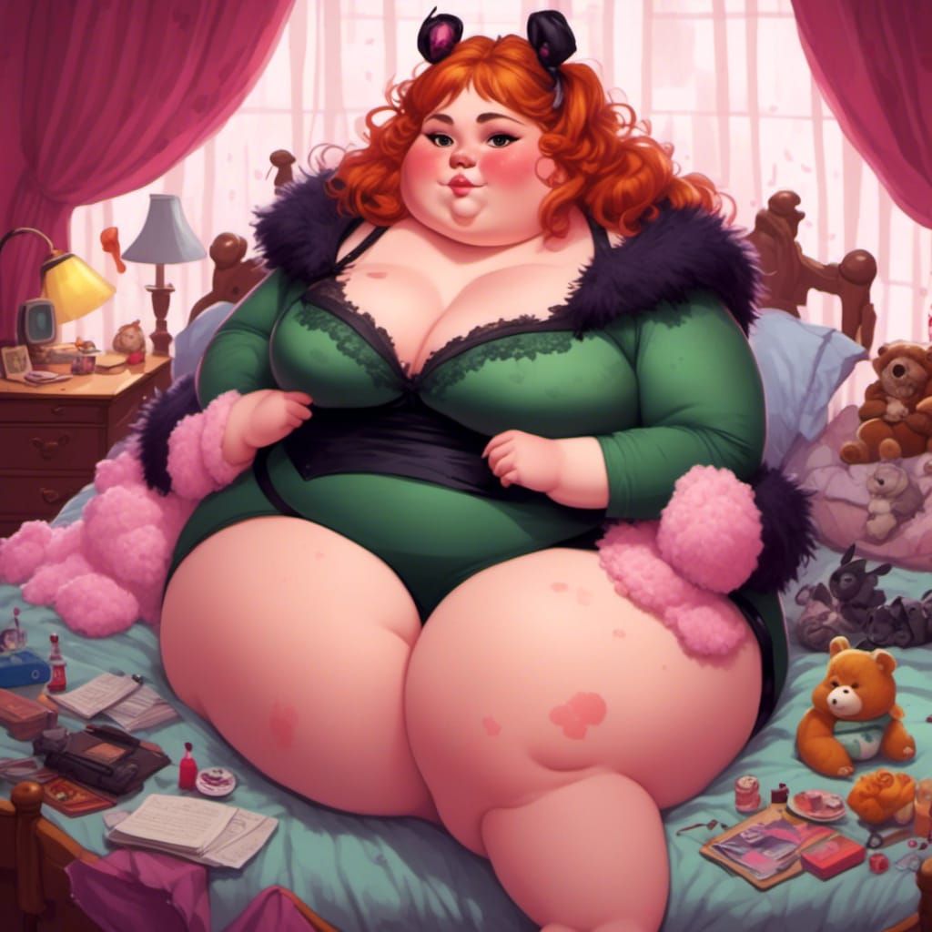 Curvy Plus-Size Woman in Latex Lingerie with Toys