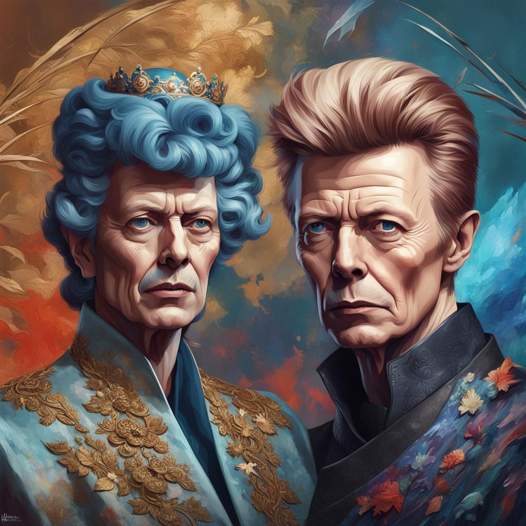 David Bowie and Queen Elizabeth Portrait