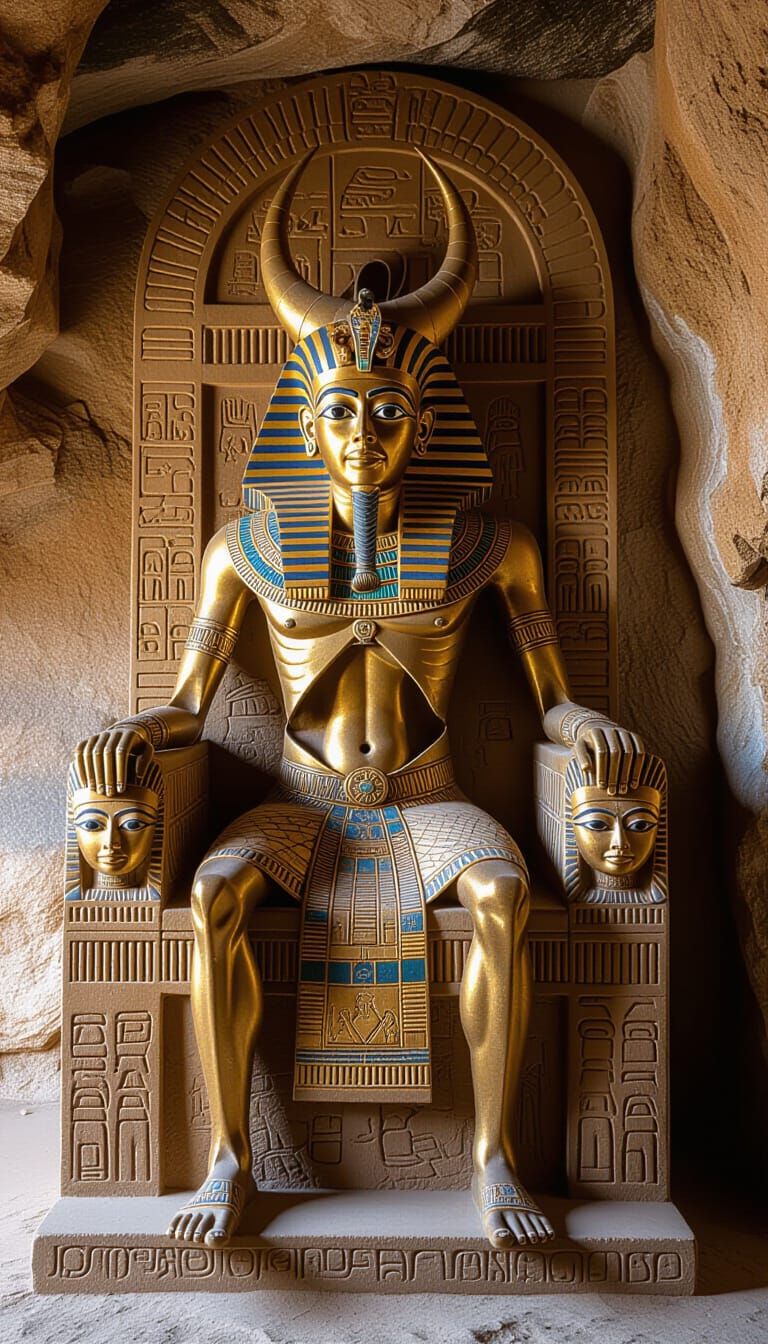 Skeletal King on Ornate Cave Throne