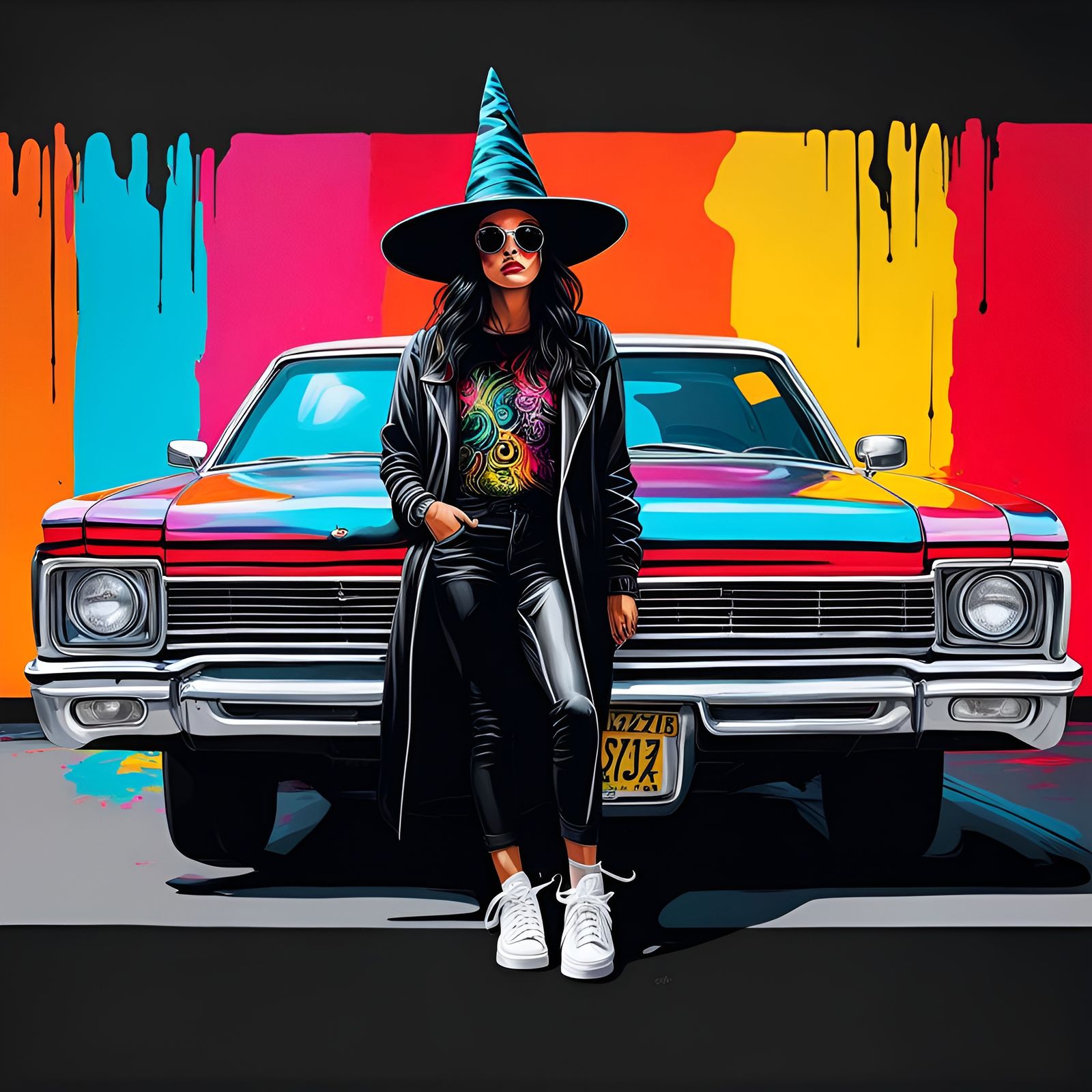 Colorful Graffiti Art Portrait in Street Art Style