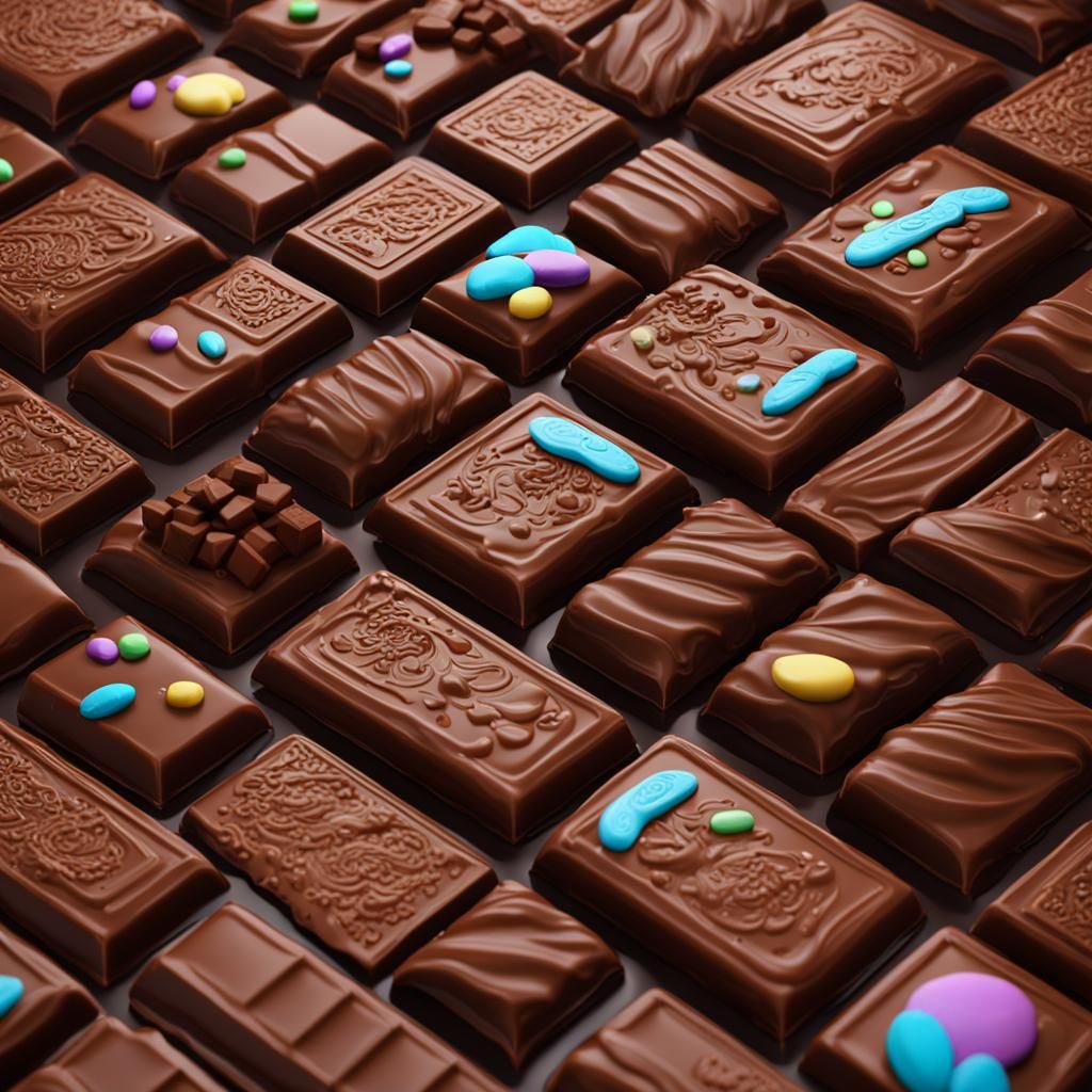 Milk Chocolate Bars in Detailed Matte Painting