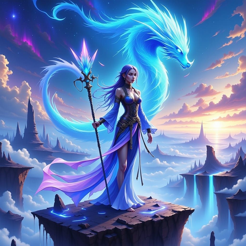 Anime Crystal Summoner on Floating Island