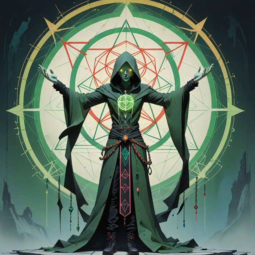 Occult Character Design with Geometric Formations