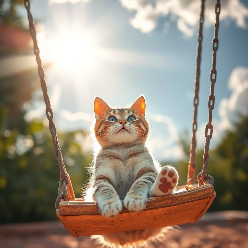 Whimsical Feline Joy in Sunshine