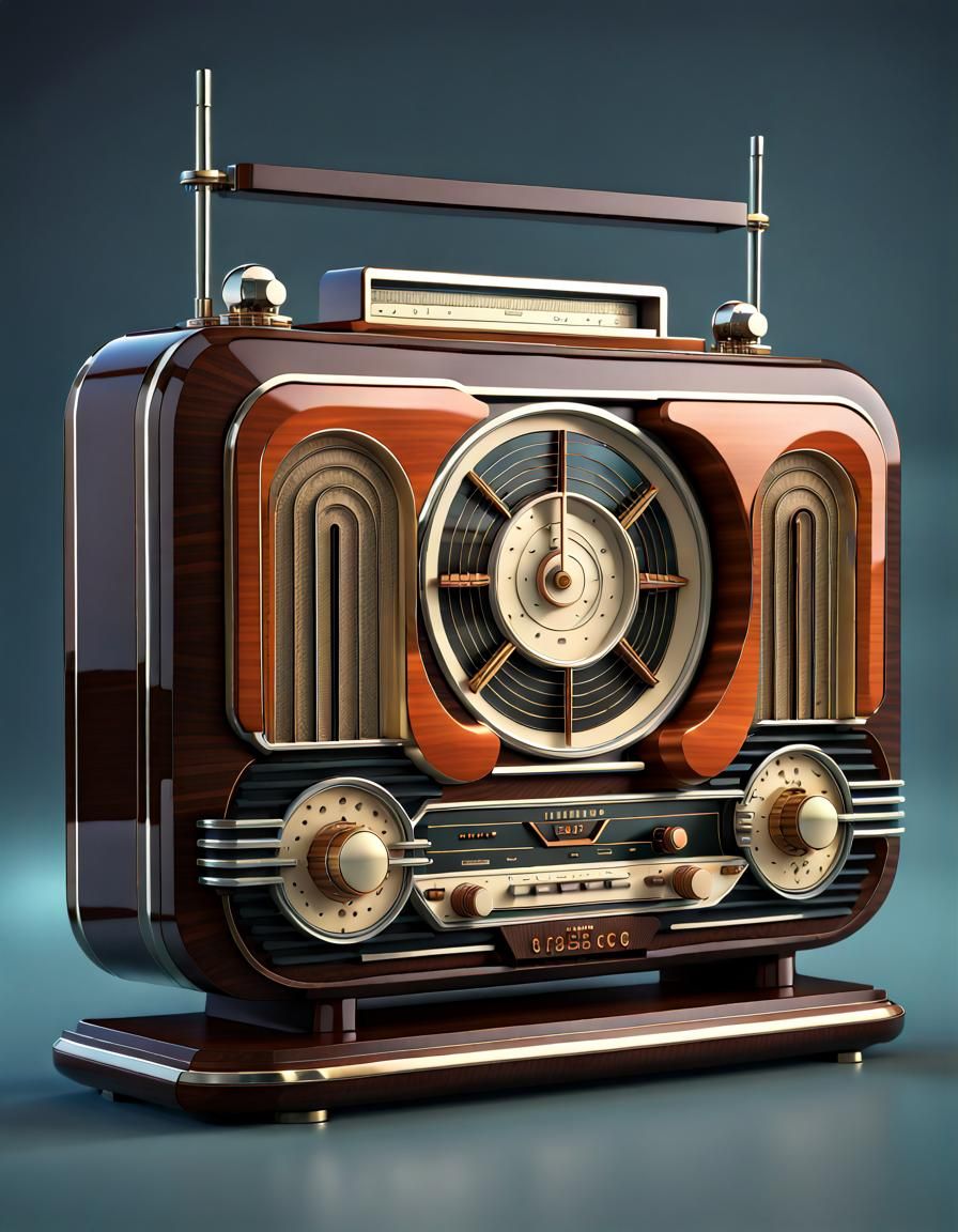 Art Deco 1950s Bakelite Tube Radio in 8K