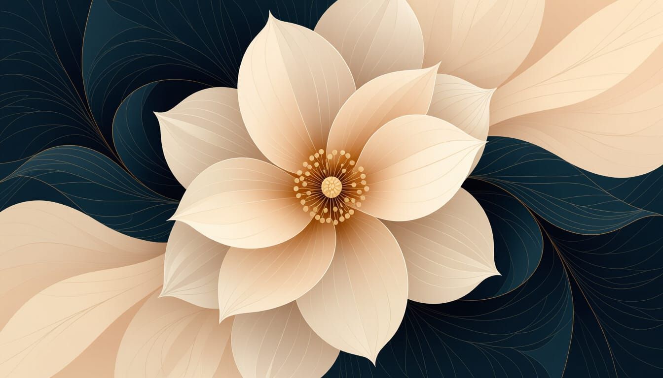 Ethereal Beige Abstract Floral Art in 8k Resolution