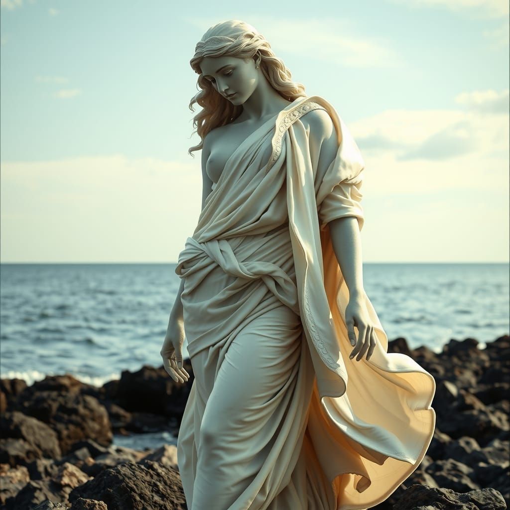 Canova-Inspired Sculpture in Botticelli Style