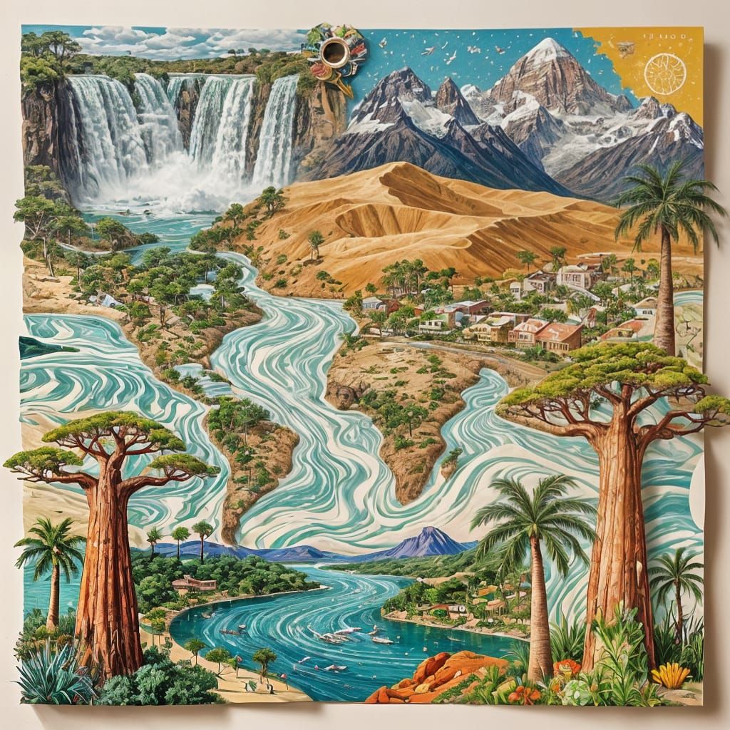 Global Holiday Trip Collage Art