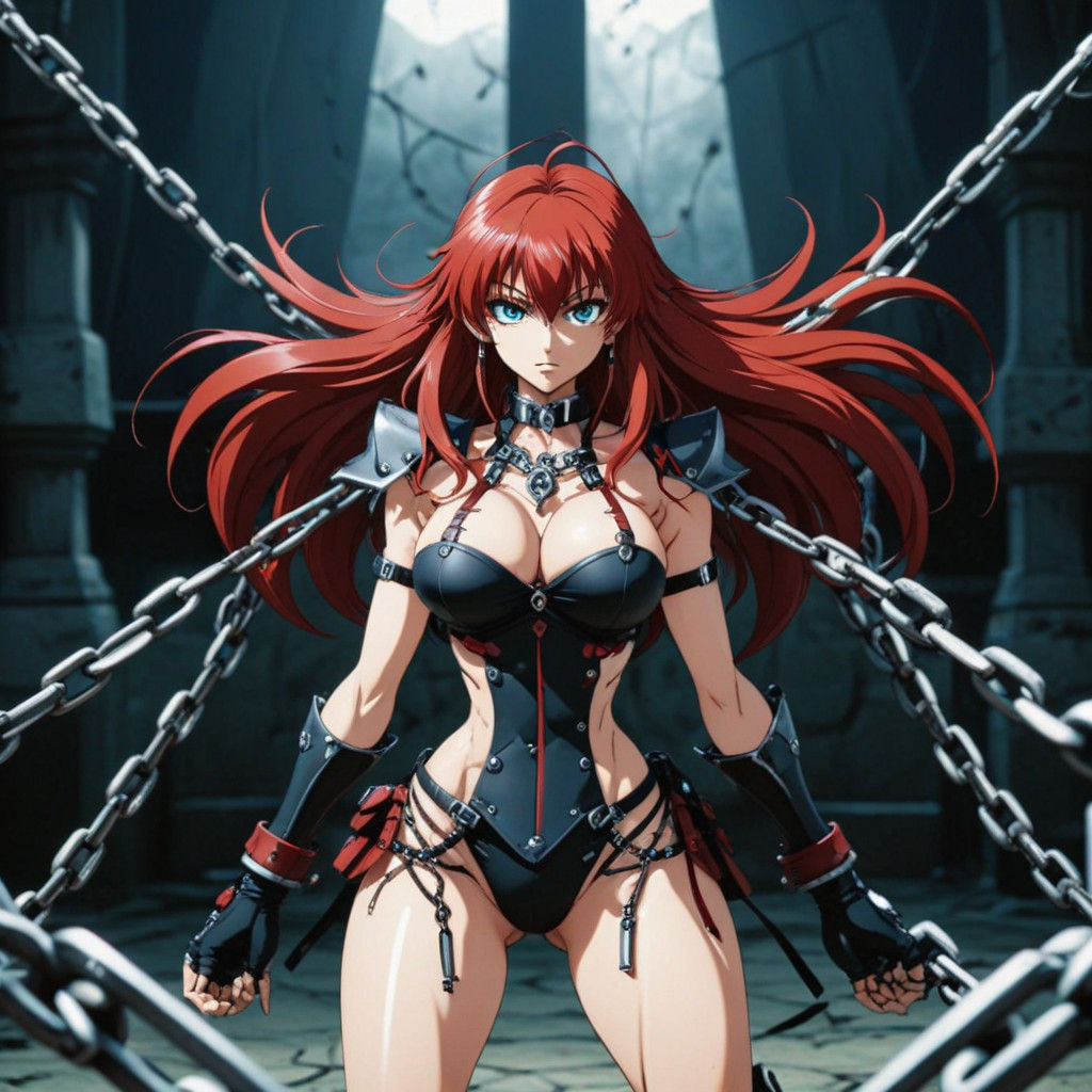 Rias Gremory, Cyberpunk Anime Icon, 90's Style