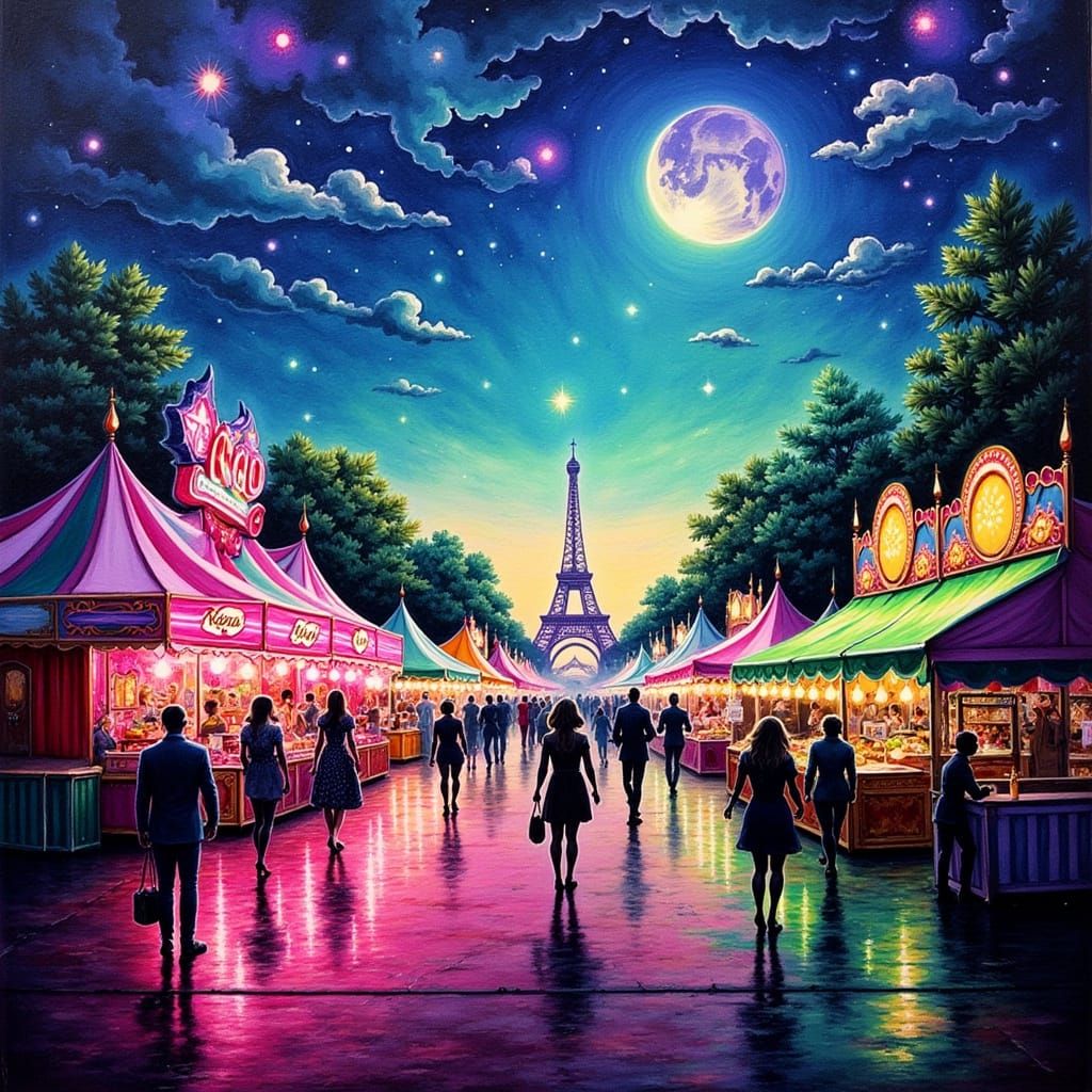 Mystic Carnival in Expressive Impasto Oil Painting Style