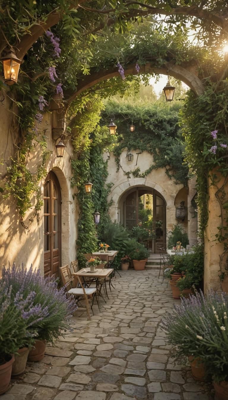 Idyllic Mediterranean Villa in Golden Light