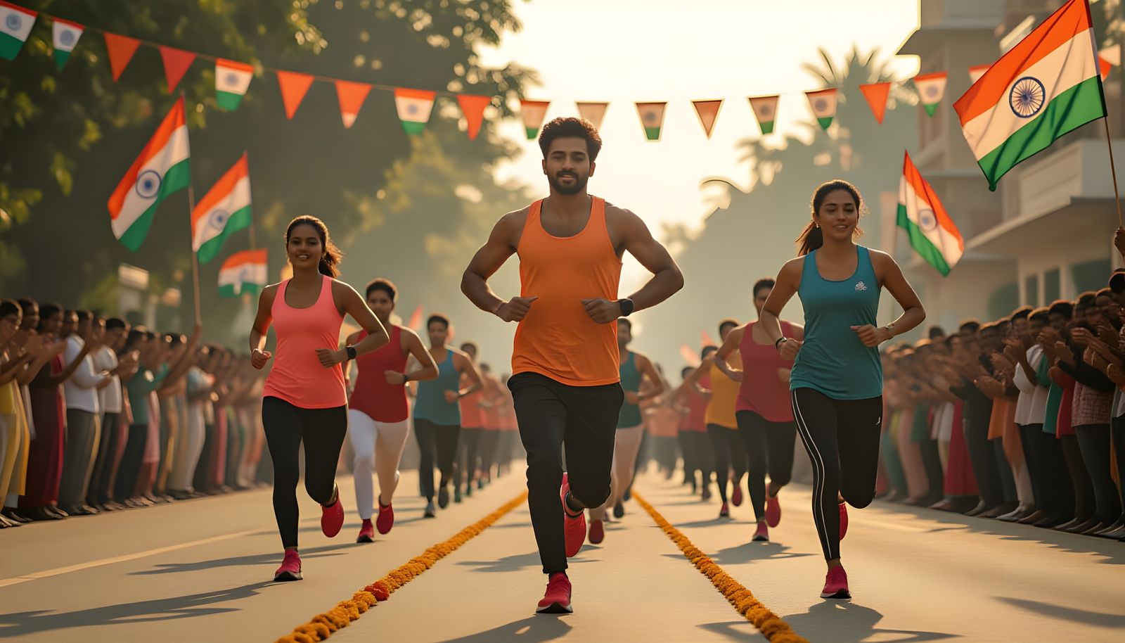 Indian Youth Embrace Fitness on Independence Day