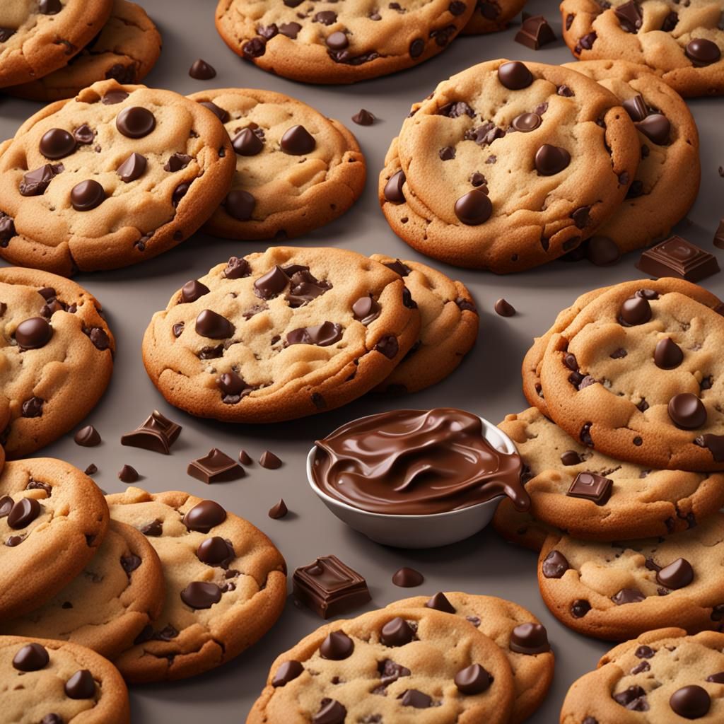 Delicious Chocolate Chip Cookie Art, Detailed Painting