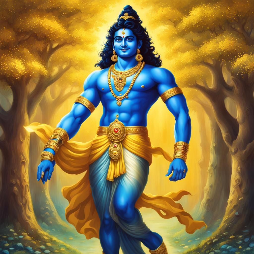 Krishna Under a Golden Tree