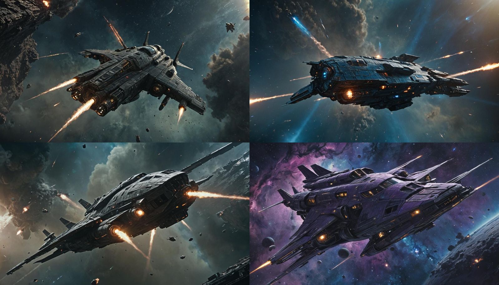 Battle-Worn Starship Odyssey Races Through Nebula