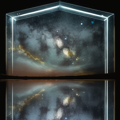 Spectacular Milky Way Reflection in Glass Box