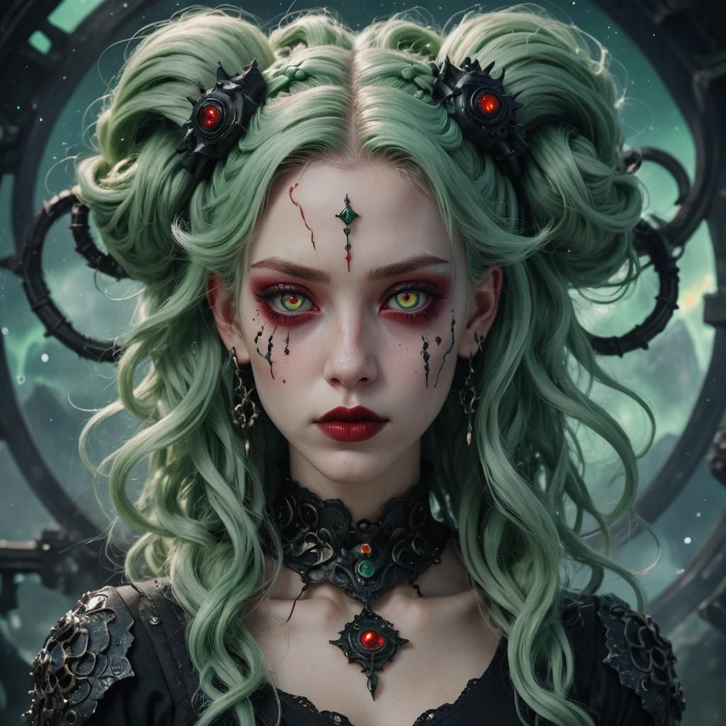 Gothic Anime Woman in Dark Fantasy Style