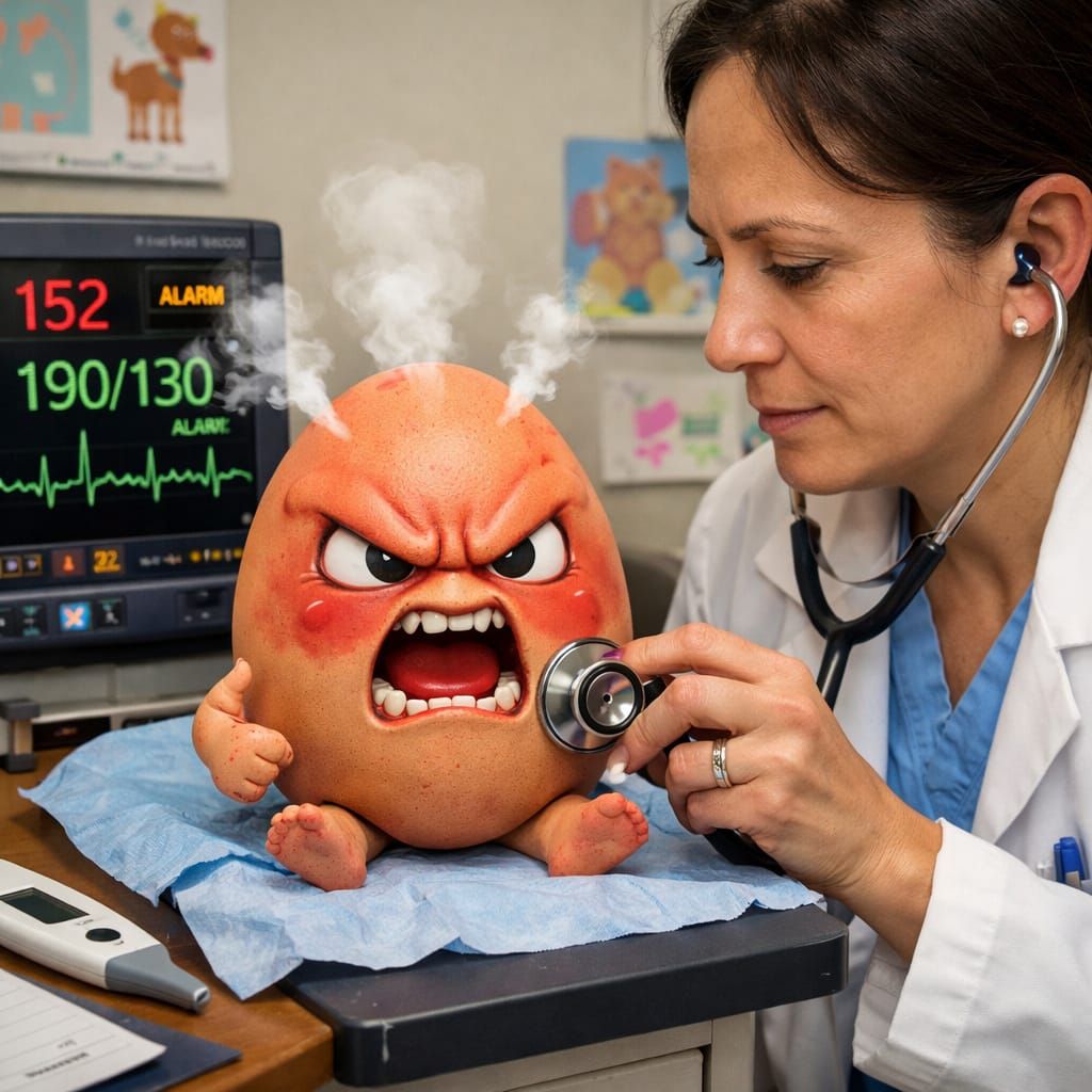 Angry Egg Child Under Pediatrician Care