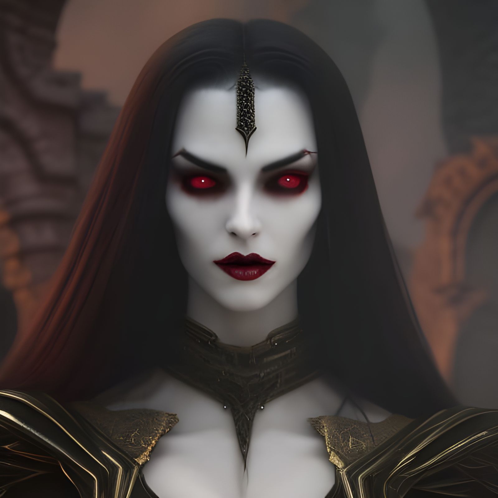 Vampire Woman with Blood, Gothic Dark Fantasy Art