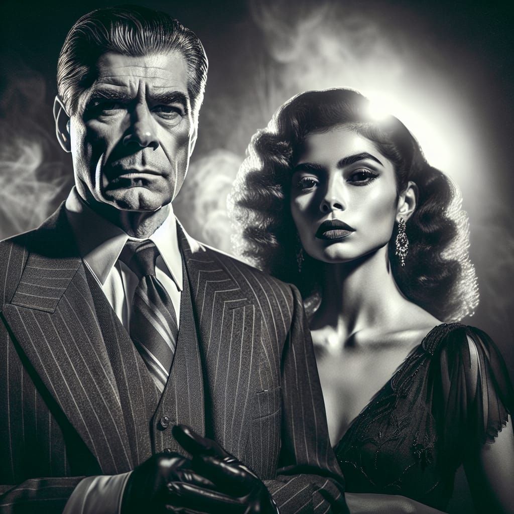 Tough Detective in Black and White Film Noir