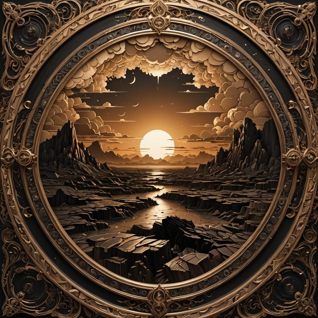 Apocalyptic Marquetry in Sepia and Monochrome