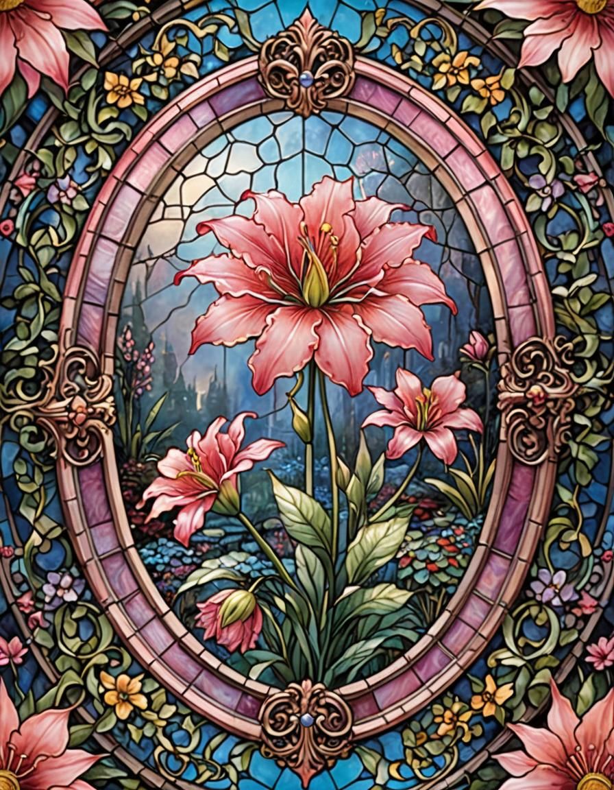 Ethereal Stained Glass Crown Imperial Flower