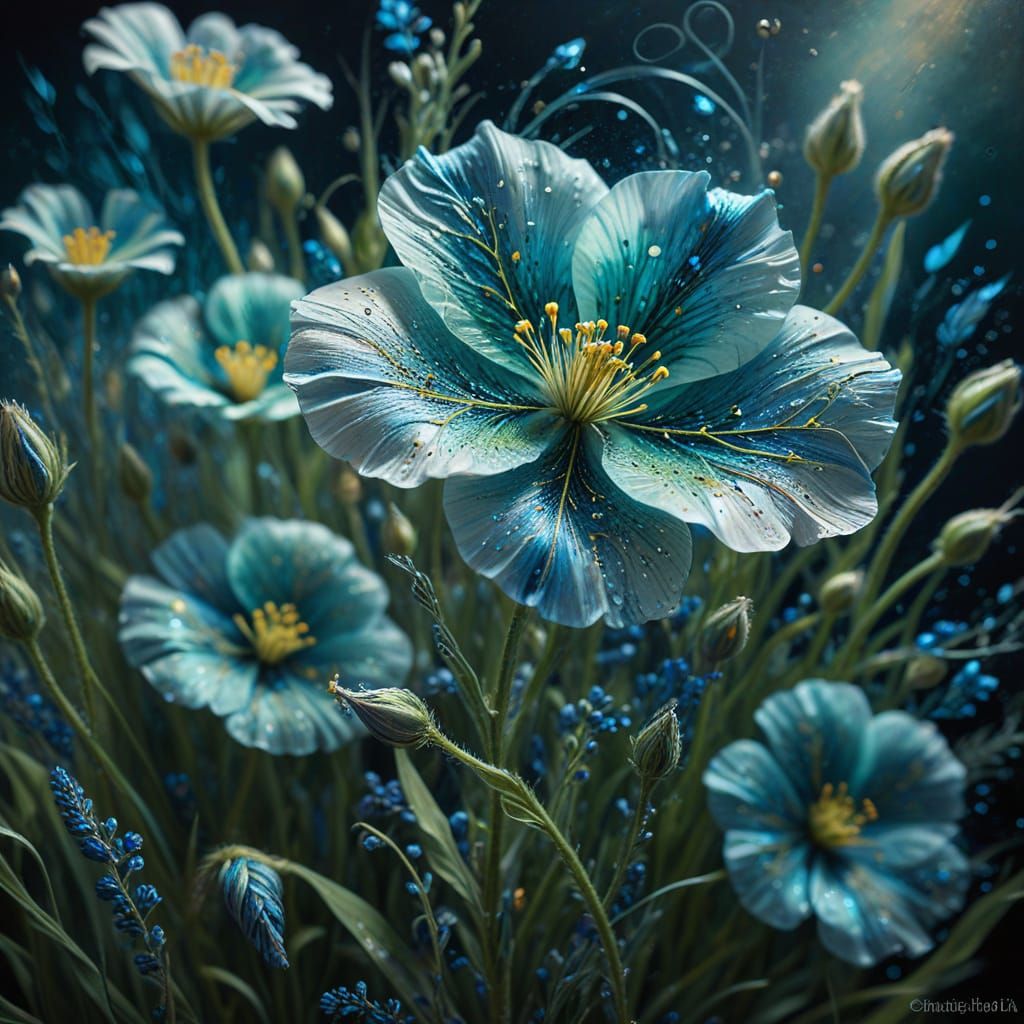 Vibrant Blue Linen in Ethereal Light